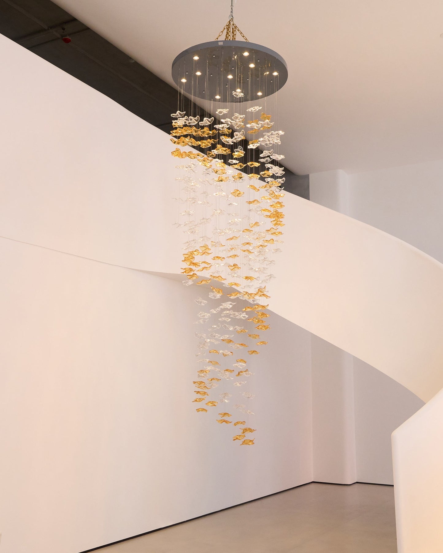 Tidal Art Glass Chandelier - Elegant Design with Dimmable LED Lights