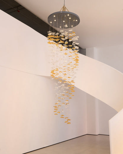 Tidal Art Glass Chandelier - Elegant Design with Dimmable LED Lights