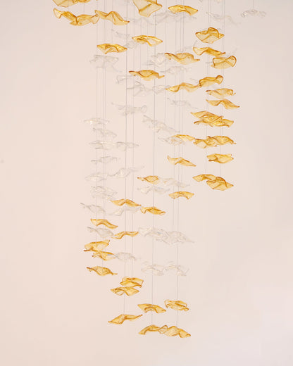 Tidal Art Glass Pendant Lamp - Handcrafted, Adjustable Brightness