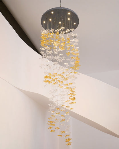Tidal Art Glass Chandelier - Elegant Design with Dimmable LED Lights