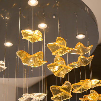 Tidal Art Glass Chandelier - Elegant Design with Dimmable LED Lights