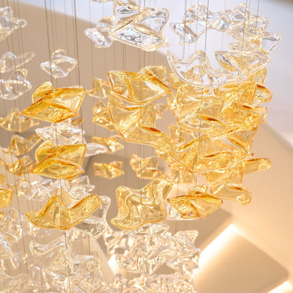 Tidal Art Glass Chandelier - Elegant Design with Dimmable LED Lights