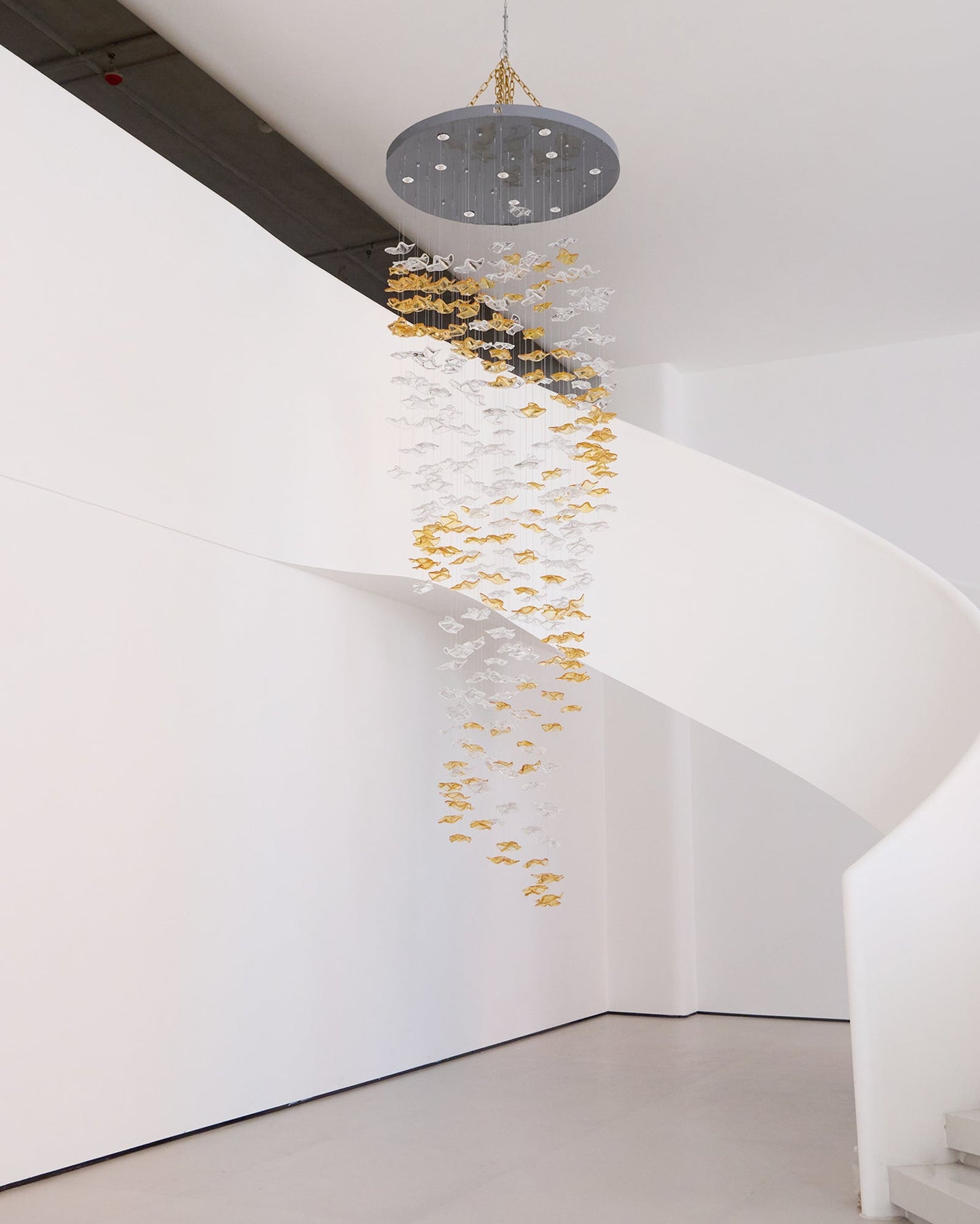 Tidal Art Glass Chandelier - Elegant Design with Dimmable LED Lights
