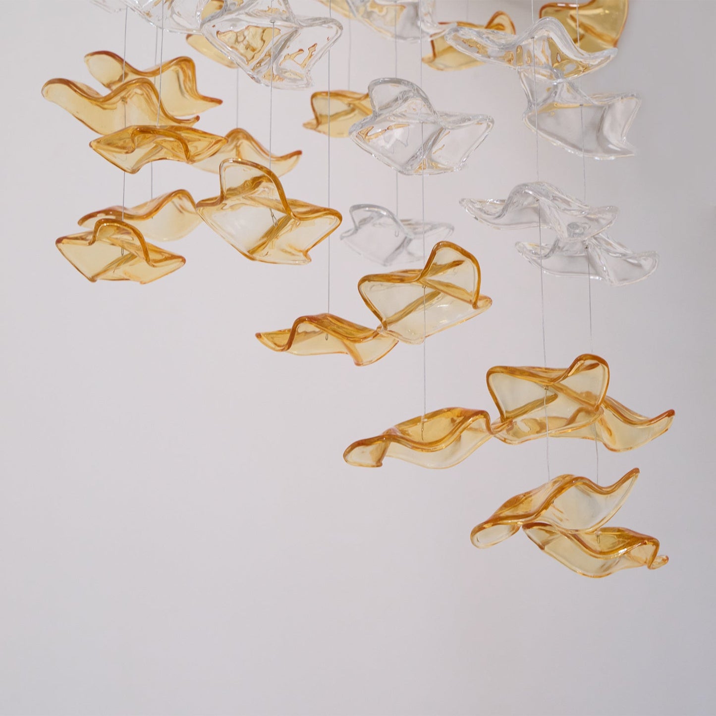 Tidal Art Glass Pendant Lamp - Handcrafted, Adjustable Brightness