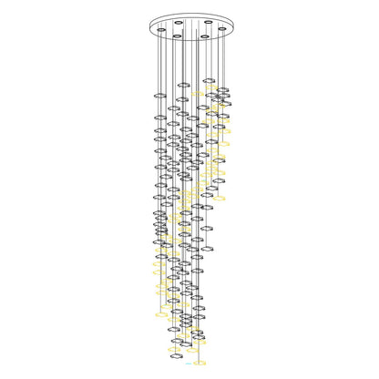Tidal Stair Chandelier - Elegant Design with Adjustable Height & LED L