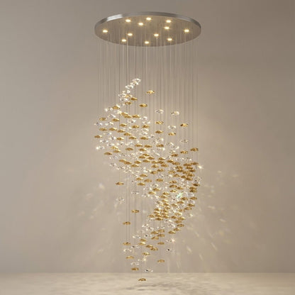 Tidal Stair Chandelier - Elegant Design with Adjustable Height & LED L
