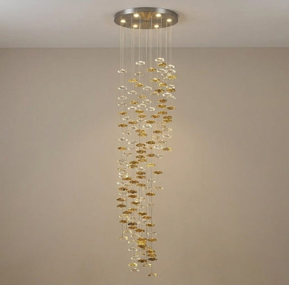 Tidal Stair Chandelier - Elegant Design with Adjustable Height & LED L
