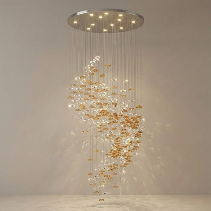 Tidal Stair Chandelier - Elegant Design with Adjustable Height & LED L