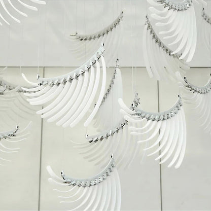 Elegant Tiered Palmette Chandelier with Adjustable Height & Crystal Ac