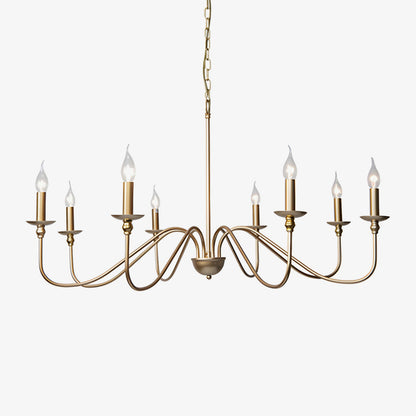 Timeless Gold Candle Chandelier - Elegant Design, Adjustable Height