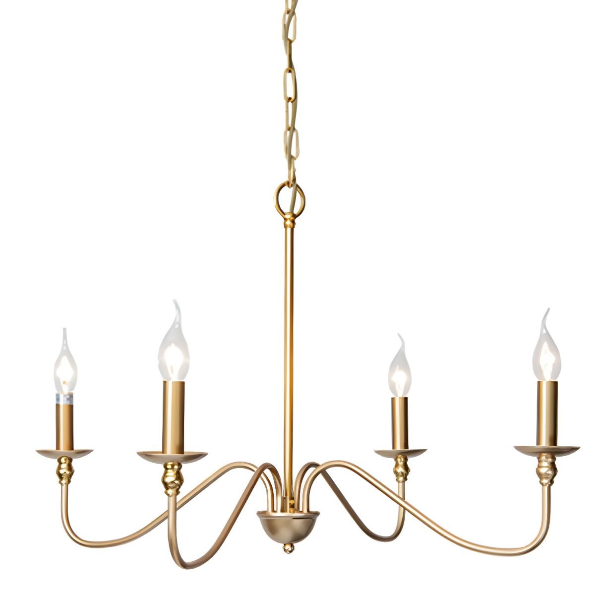 Timeless Gold Candle Chandelier - Elegant Design, Adjustable Height