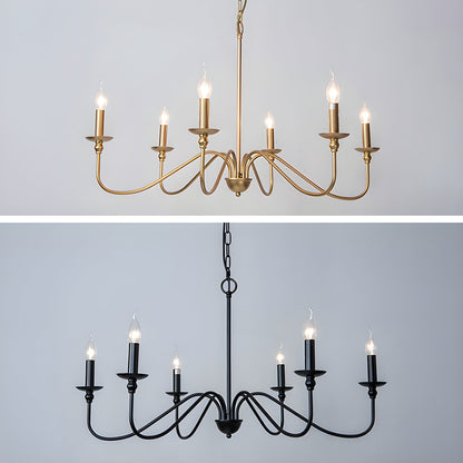 Timeless Gold Candle Chandelier - Elegant Design, Adjustable Height