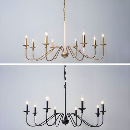 Timeless Gold Candle Chandelier - Elegant Design, Adjustable Height