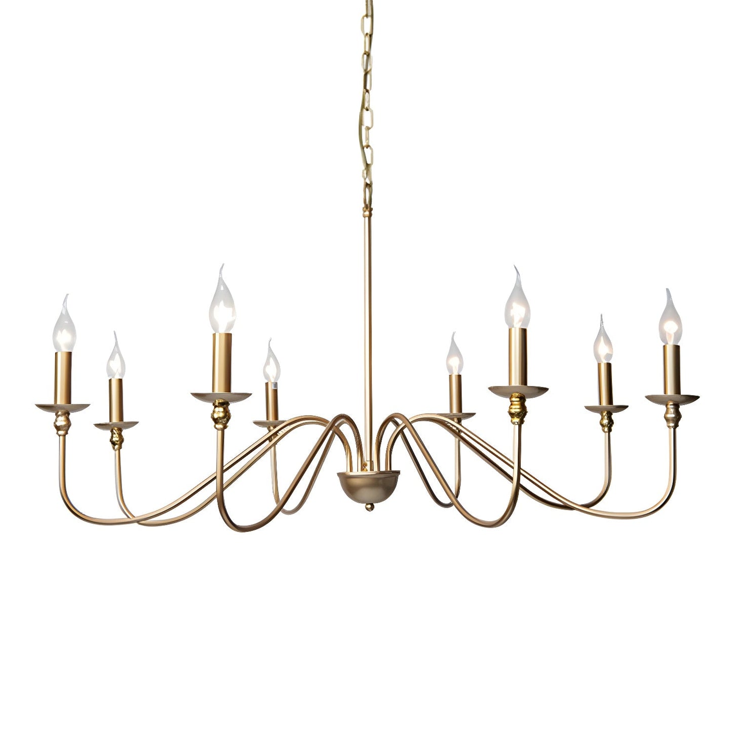Timeless Gold Candle Chandelier - Elegant Design, Adjustable Height