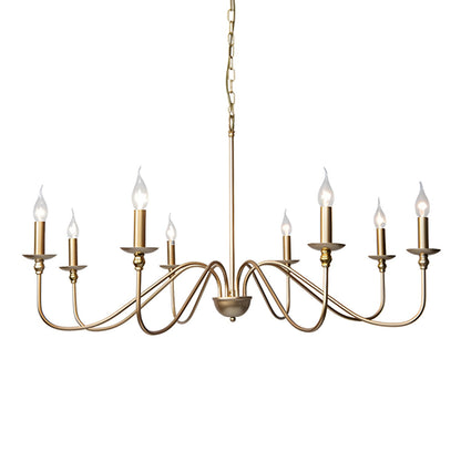 Timeless Gold Candle Chandelier - Elegant Design, Adjustable Height