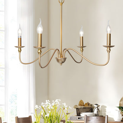 Timeless Gold Candle Chandelier - Elegant Design, Adjustable Height