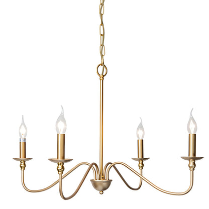 Timeless Gold Candle Chandelier - Elegant Design, Adjustable Height