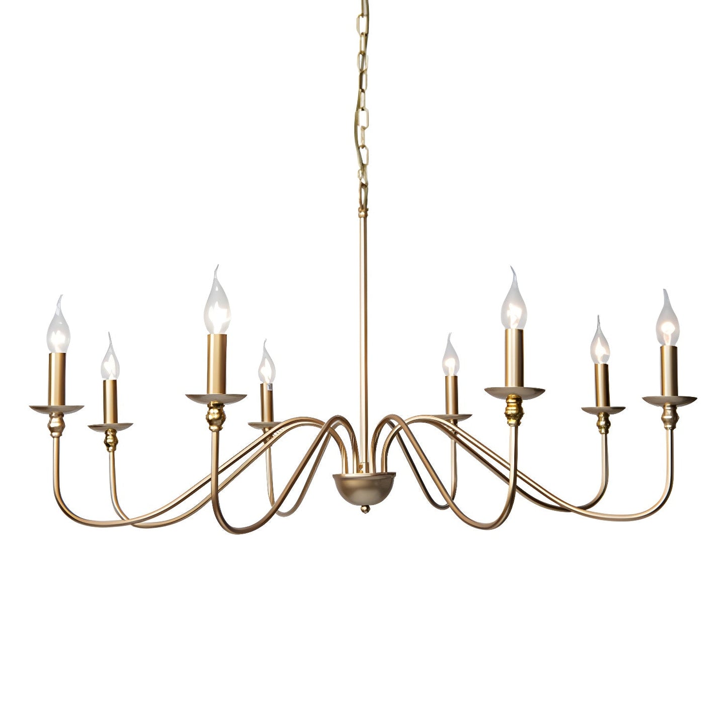 Timeless Gold Candle Chandelier - Elegant Design, Adjustable Height