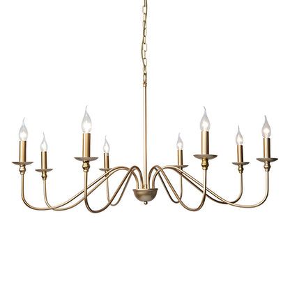 Timeless Gold Candle Chandelier - Elegant Design, Adjustable Height
