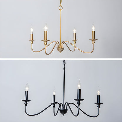 Timeless Gold Candle Chandelier - Elegant Design, Adjustable Height