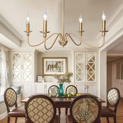 Timeless Gold Candle Chandelier - Elegant Design, Adjustable Height