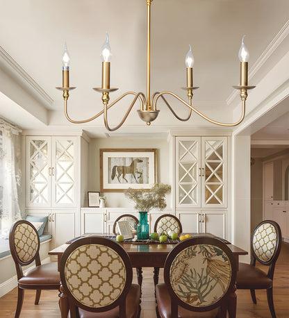 Timeless Gold Candle Chandelier - Elegant Design, Adjustable Height