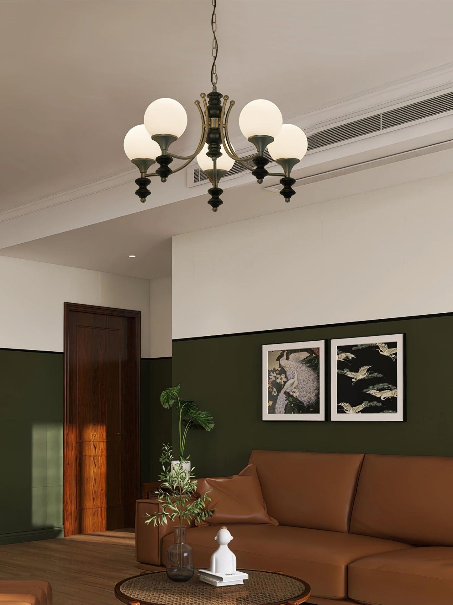 Tina Wooden Chandelier - Elegant Design & Adjustable Height Lighting