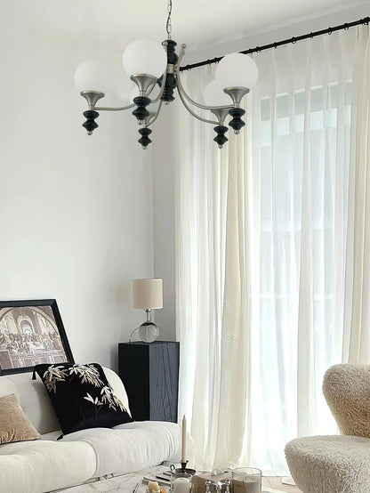 Tina Wooden Chandelier - Elegant Design & Adjustable Height Lighting