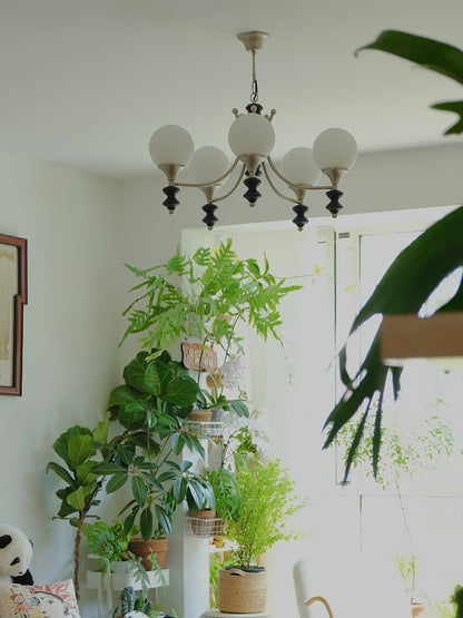 Tina Wooden Chandelier - Elegant Design & Adjustable Height Lighting