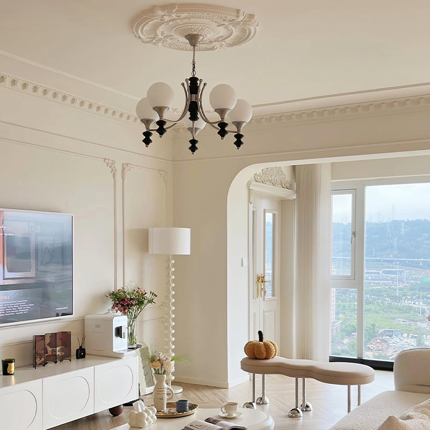 Tina Wooden Chandelier - Elegant Design & Adjustable Height Lighting