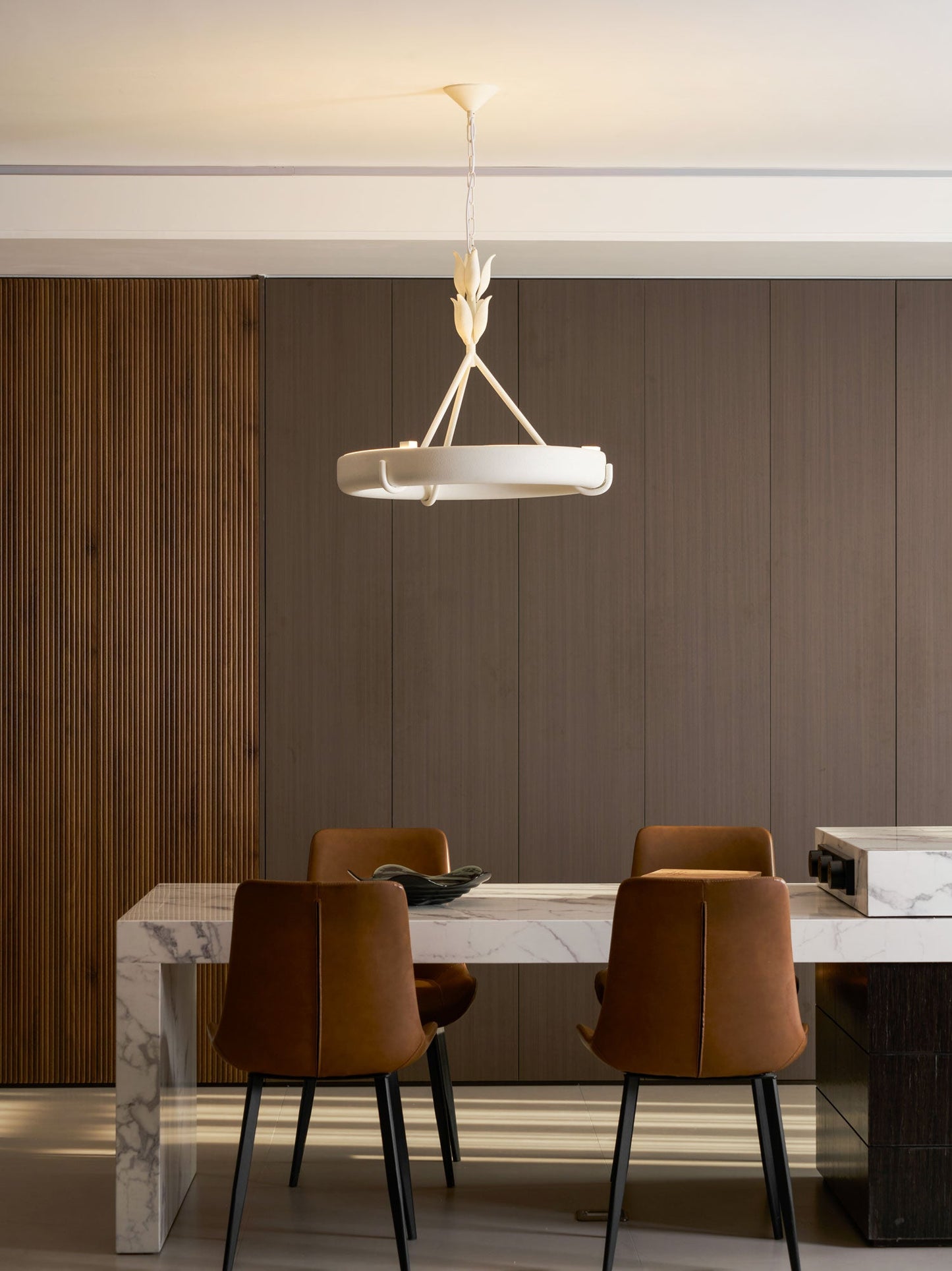 Tinsley Plaster Chandelier - Elegant Design with Adjustable Height & S