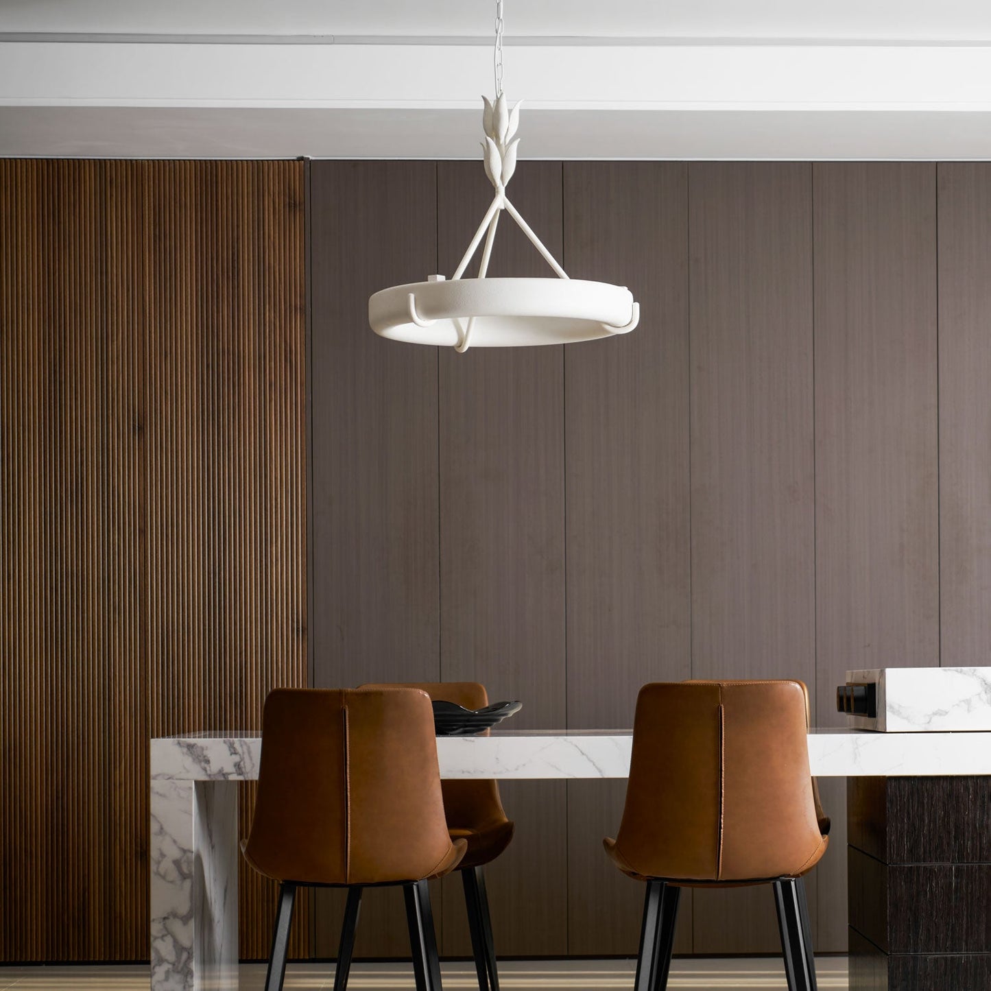 Tinsley Plaster Chandelier - Elegant Design with Adjustable Height & S