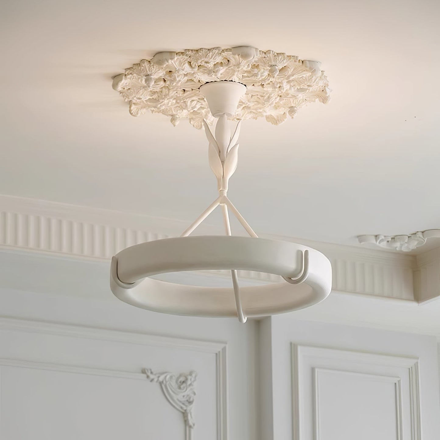 Tinsley Plaster Chandelier - Elegant Design with Adjustable Height & S
