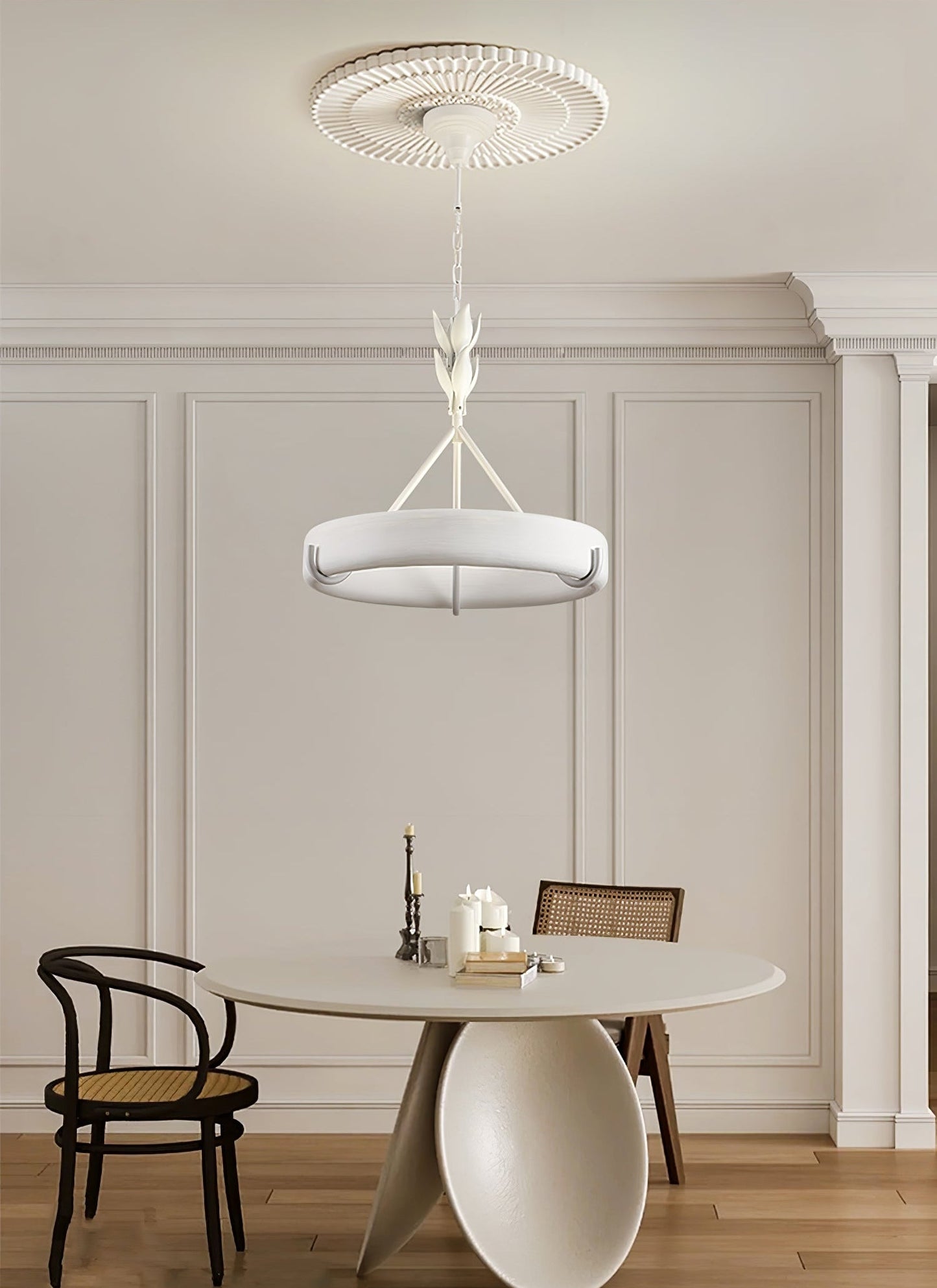 Tinsley Plaster Chandelier - Elegant Design with Adjustable Height & S