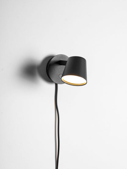 Adjustable Tip Plug-In Wall Lamp with Dimmable LED and Modern Design