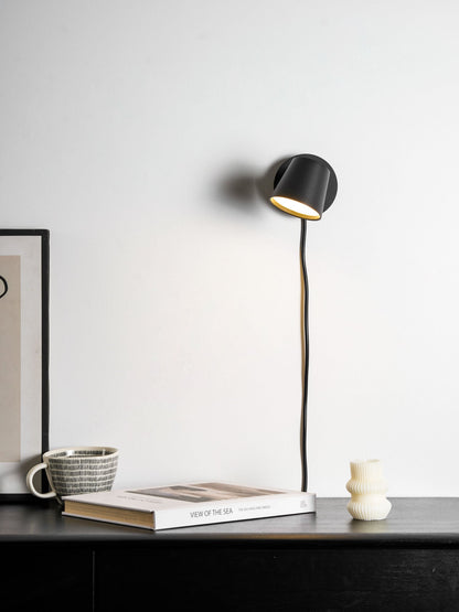 Adjustable Tip Plug-In Wall Lamp with Dimmable LED and Modern Design