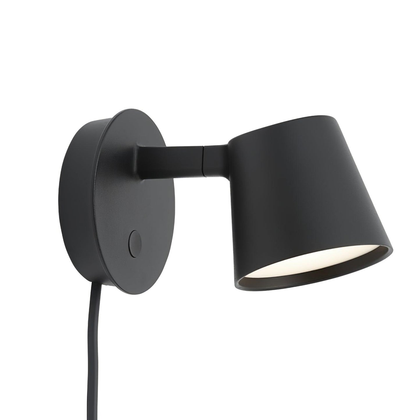 Adjustable Tip Plug-In Wall Lamp with Dimmable LED and Modern Design
