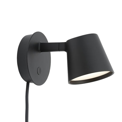 Adjustable Tip Plug-In Wall Lamp with Dimmable LED and Modern Design