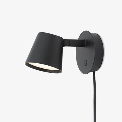 Adjustable Tip Plug-In Wall Lamp with Dimmable LED and Modern Design