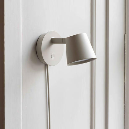 Adjustable Tip Plug-In Wall Lamp with Dimmable LED and Modern Design