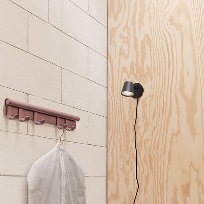 Adjustable Tip Plug-In Wall Lamp with Dimmable LED and Modern Design