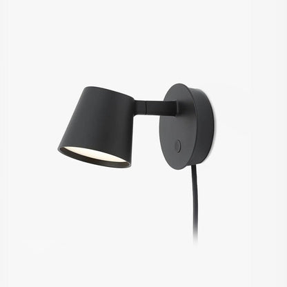 Adjustable Tip Plug-In Wall Lamp with Dimmable LED and Modern Design