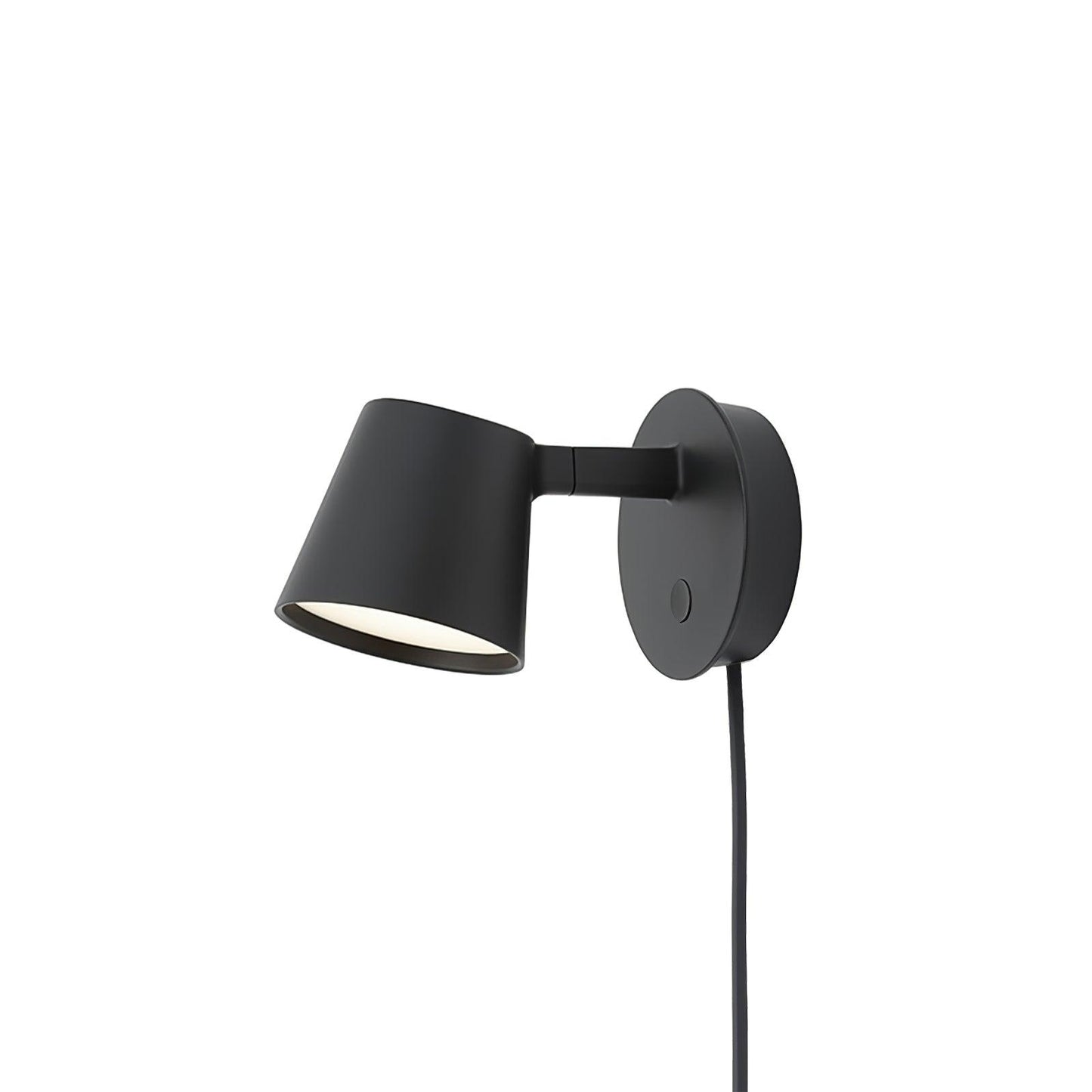 Adjustable Tip Plug-In Wall Lamp with Dimmable LED and Modern Design