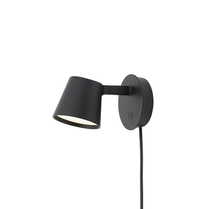 Adjustable Tip Plug-In Wall Lamp with Dimmable LED and Modern Design