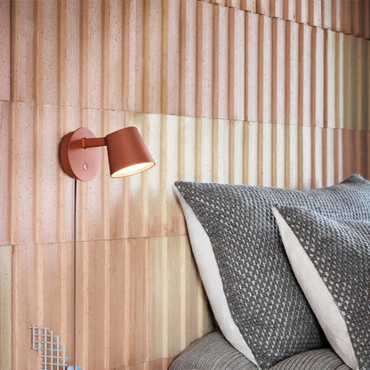 Adjustable Tip Plug-In Wall Lamp with Dimmable LED and Modern Design