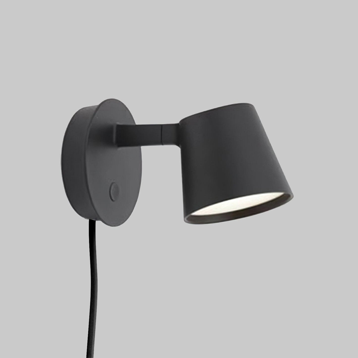 Adjustable Tip Plug-In Wall Lamp with Dimmable LED and Modern Design
