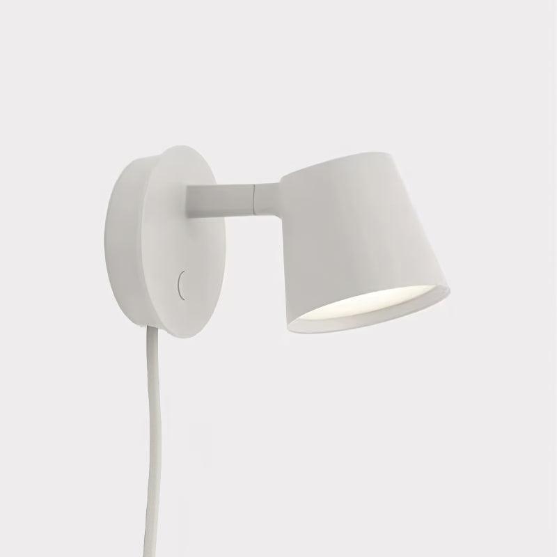 Adjustable Tip Plug-In Wall Lamp with Dimmable LED and Modern Design
