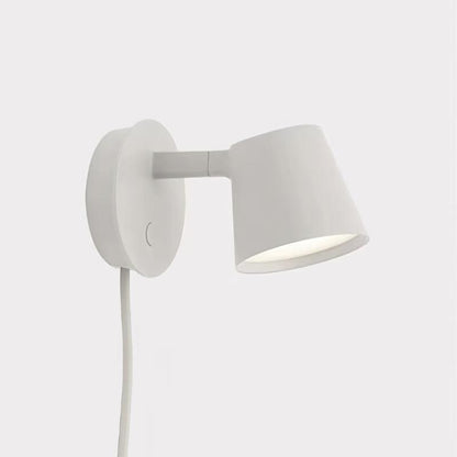 Adjustable Tip Plug-In Wall Lamp with Dimmable LED and Modern Design