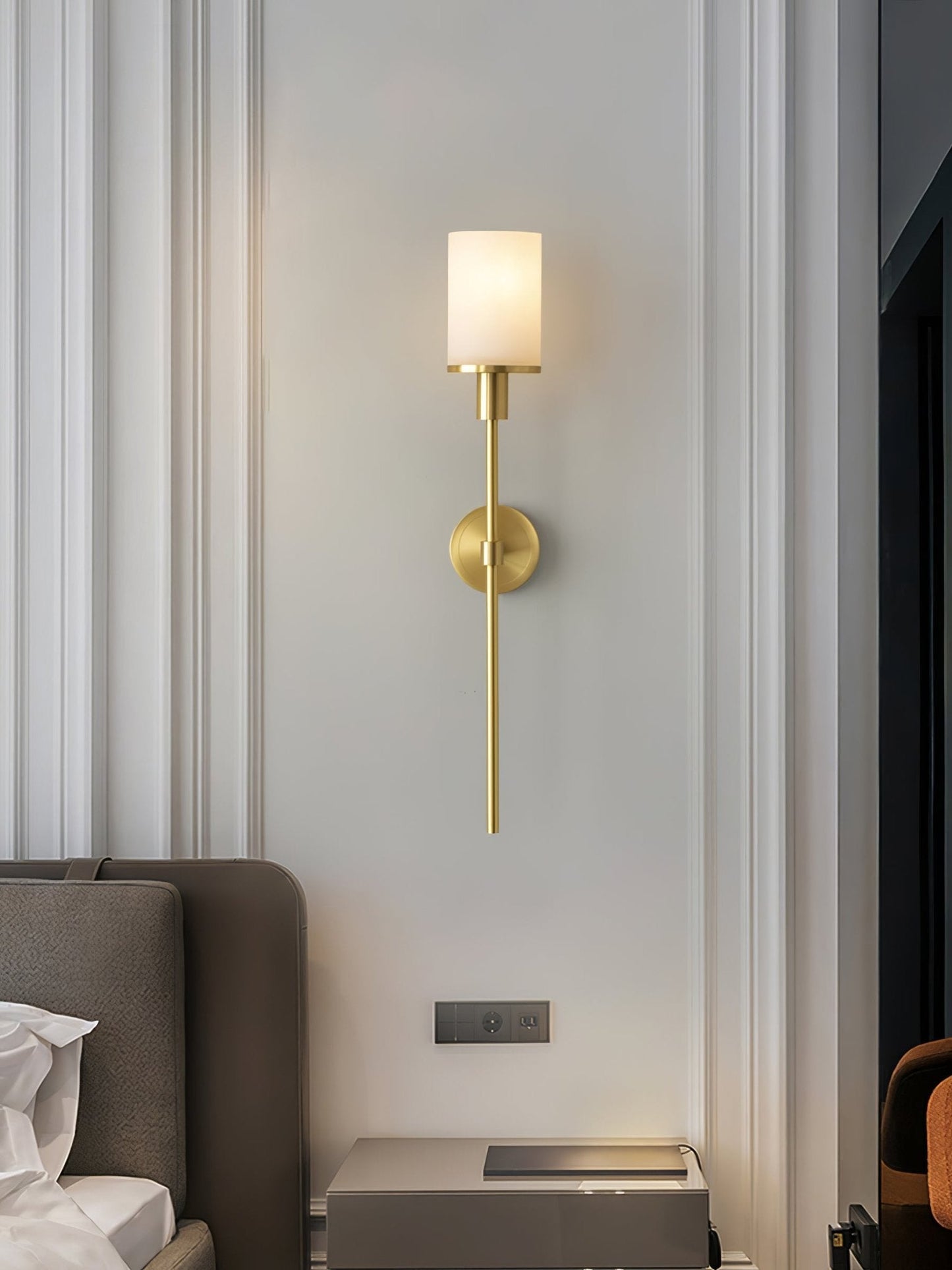 Tracie Classic Alabaster Wall Sconce - Elegant Design, Soft Glow Light