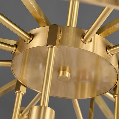 Elegant Metal Glass Chandelier with Adjustable Height & Soft Lighting